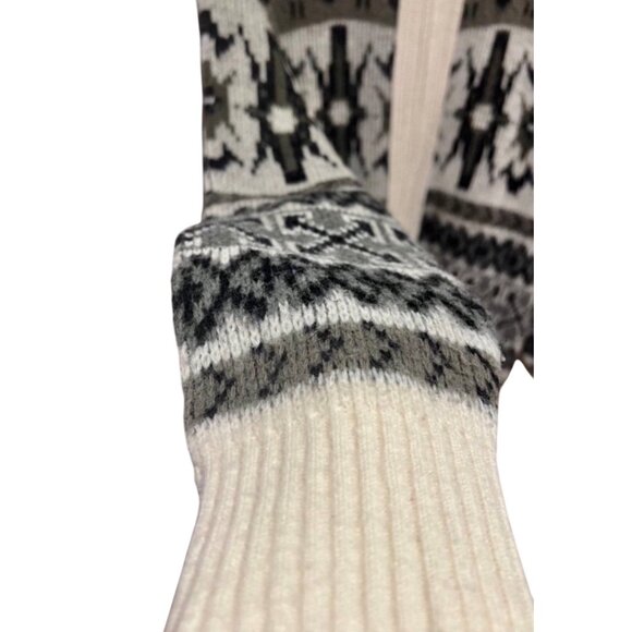 Vintage London Fog Full Zip Acrylic Jacket In Cream/Black W/ Turtleneck Collar - Picture 6 of 9